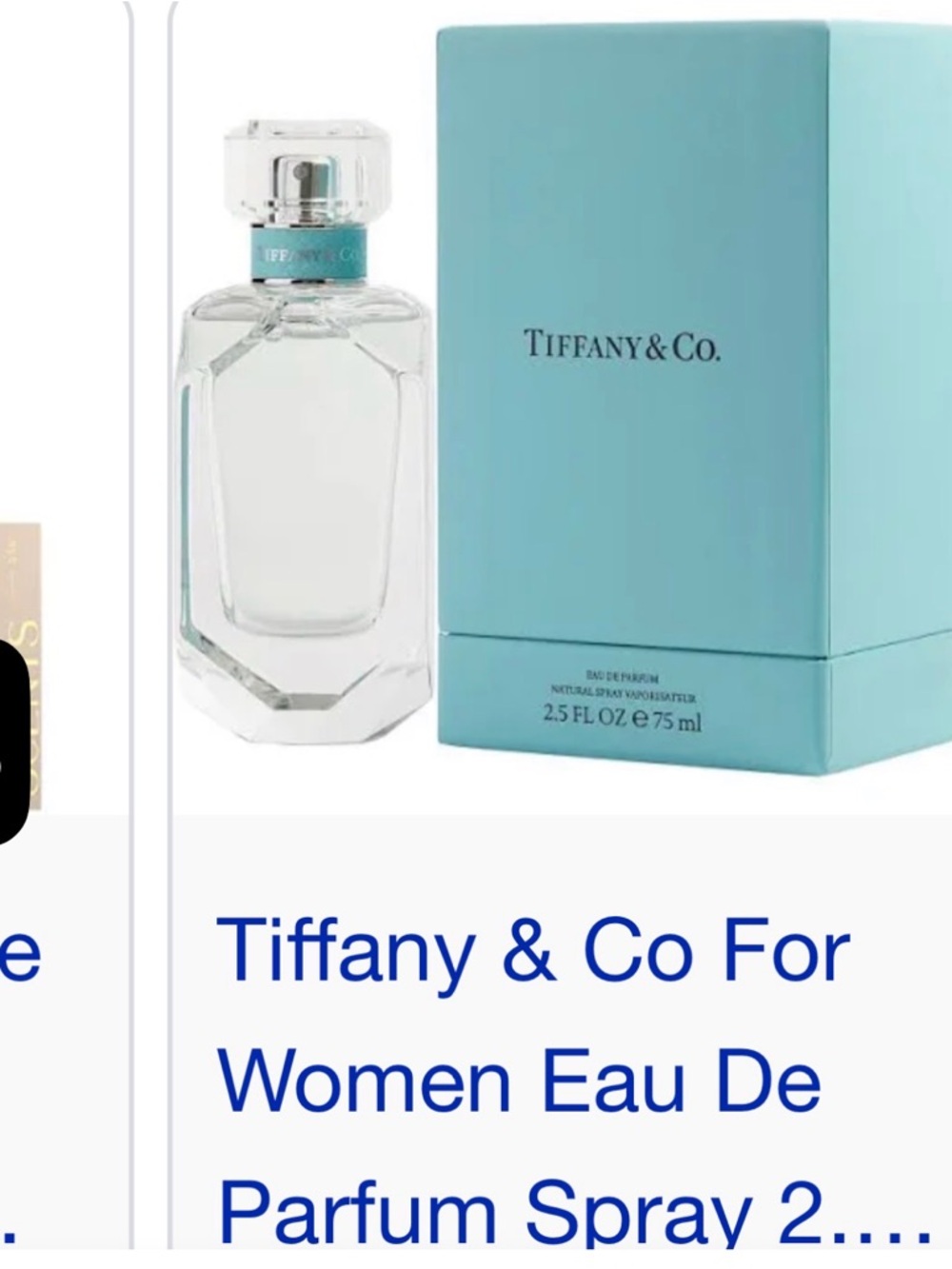 Tiffany & Co. Perfume Bottle with Signature Blue Box.